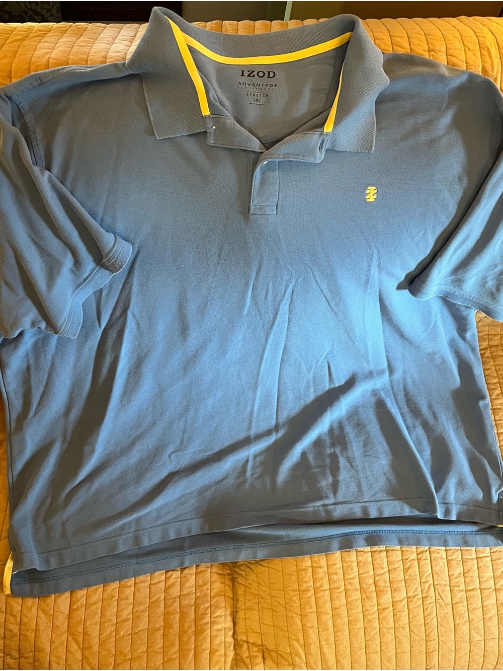 Izod Men’s Blue Polo with Yellow Trim